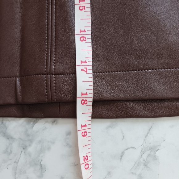Dex x revolve Vegan Leather Mini skirt in espresso brown size medium NWOT - Picture 5 of 8